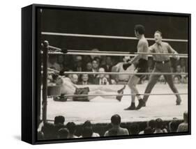 Max Schmeling on the Floor for a Count of Nine in His Match with Max Baer-null-Framed Stretched Canvas