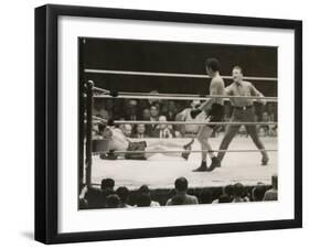 Max Schmeling on the Floor for a Count of Nine in His Match with Max Baer-null-Framed Photo