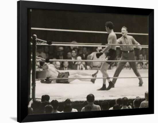 Max Schmeling on the Floor for a Count of Nine in His Match with Max Baer-null-Framed Photo