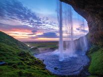 Seljalandfoss Waterfall at Sunset, Iceland. Horizontal Shot.-Max Topchii-Photographic Print