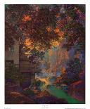 Homemaker Waters Plants in a Home-Maxfield Parrish-Art Print