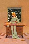 Homemaker at Table Eating with a Napkin in Her Lap-Maxfield Parrish-Art Print
