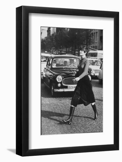 Maxi Skirt Worn by Model Linda Morand-Pierre Boulat-Framed Photographic Print