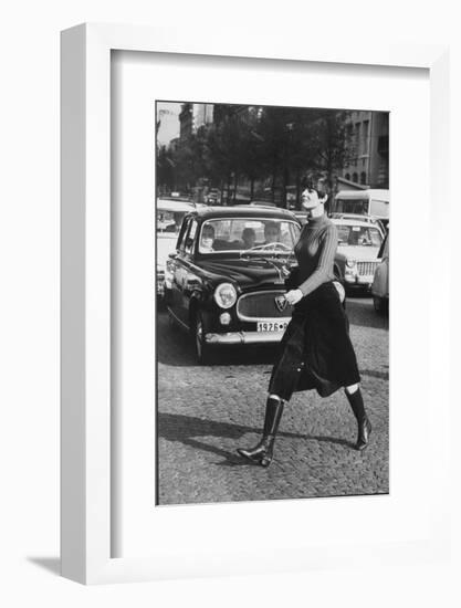 Maxi Skirt Worn by Model Linda Morand-Pierre Boulat-Framed Photographic Print