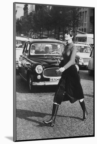 Maxi Skirt Worn by Model Linda Morand-Pierre Boulat-Mounted Photographic Print