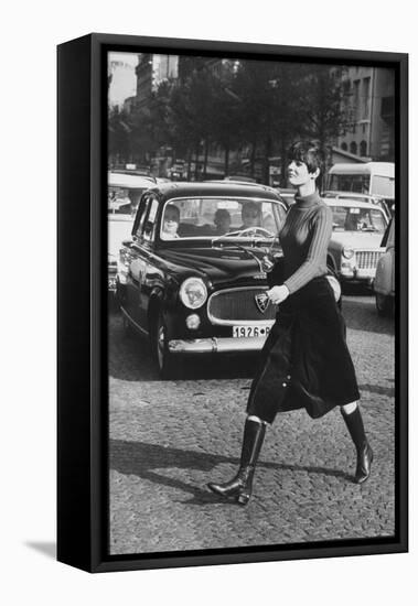 Maxi Skirt Worn by Model Linda Morand-Pierre Boulat-Framed Stretched Canvas