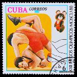 CUBA - CIRCA 1972: A Stamp Printed by Cuba, Shows Bare Hill Inte-maxim ibragimov-Photographic Print