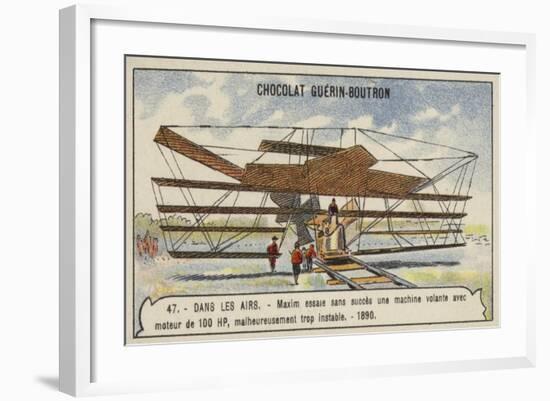 Maxim's Unsuccessful Flying Machine with 100 Hp Engine, 1890-null-Framed Giclee Print