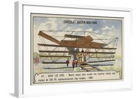 Maxim's Unsuccessful Flying Machine with 100 Hp Engine, 1890-null-Framed Giclee Print