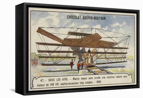 Maxim's Unsuccessful Flying Machine with 100 Hp Engine, 1890-null-Framed Stretched Canvas
