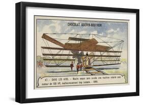 Maxim's Unsuccessful Flying Machine with 100 Hp Engine, 1890-null-Framed Giclee Print