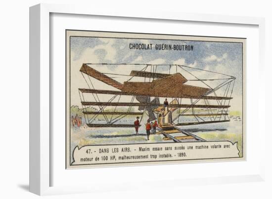 Maxim's Unsuccessful Flying Machine with 100 Hp Engine, 1890-null-Framed Giclee Print