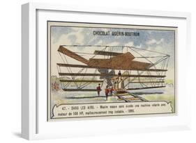 Maxim's Unsuccessful Flying Machine with 100 Hp Engine, 1890-null-Framed Giclee Print