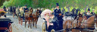 Driving in the Prater Park, 1900 (Oil on Canvas)-Maximilian Lenz-Giclee Print