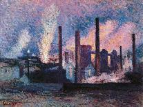 Steelworks near Charleroi-Maximilien Luce-Art Print