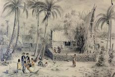 Native Village in Tahiti, circa 1841-48-Maximilien Radiguet-Stretched Canvas