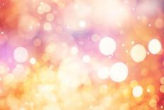 Festive Background with Natural Bokeh and Bright Golden Lights. Vintage Magic Background with Color-Maximusnd-Mounted Photographic Print