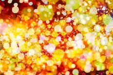 Festive Background with Natural Bokeh and Bright Golden Lights. Vintage Magic Background with Color-Maximusnd-Mounted Photographic Print