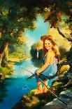 Little Girl Fishing-Maxine Stevens-Mounted Art Print