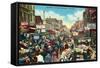 Maxwell Street Market, Chicago, Illinois-null-Framed Stretched Canvas