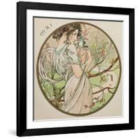 May, 1899 (Detail)-Alphonse Mucha-Framed Giclee Print