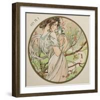 May, 1899 (Detail)-Alphonse Mucha-Framed Giclee Print