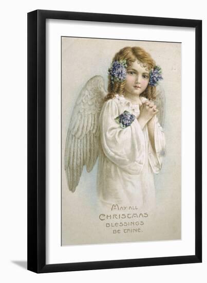 May All Christmas Blessings Be Thine-null-Framed Premium Giclee Print