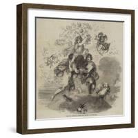 May, an Allegorical Design by W Harvey-null-Framed Giclee Print