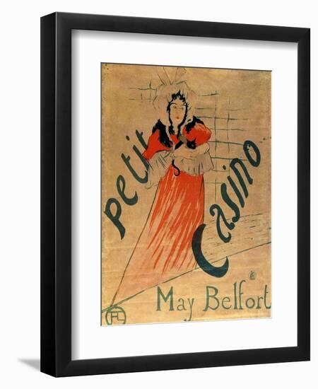 May Belfort, Petit Casino, 1895-Henri de Toulouse-Lautrec-Framed Premium Giclee Print