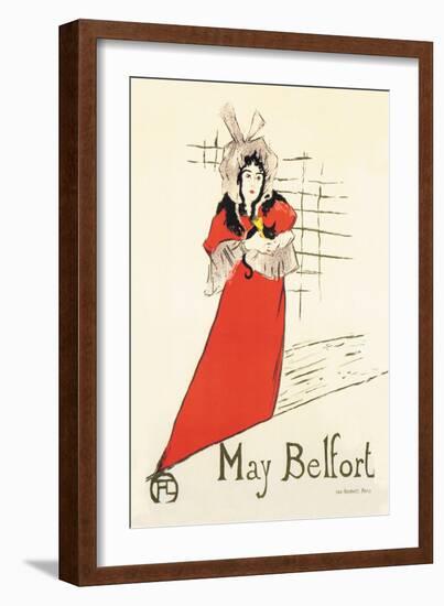 May Belfort-Henri de Toulouse-Lautrec-Framed Art Print