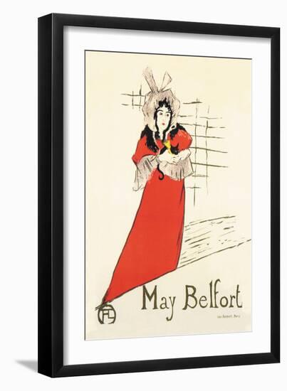 May Belfort-Henri de Toulouse-Lautrec-Framed Art Print