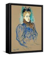 May Milton Portrait (1895)-TOULOUSE LAUTREC-Framed Stretched Canvas