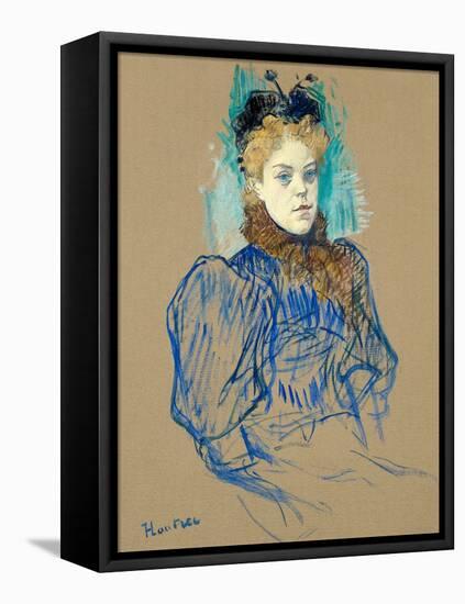 May Milton Portrait (1895)-TOULOUSE LAUTREC-Framed Stretched Canvas