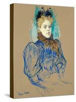 May Milton Portrait (1895)-TOULOUSE LAUTREC-Stretched Canvas