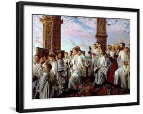 May Morning on Magdalen Tower-William Holman Hunt-Framed Giclee Print