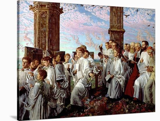 May Morning on Magdalen Tower-William Holman Hunt-Stretched Canvas