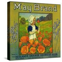 May Orange Label - Redlands, CA-Lantern Press-Stretched Canvas