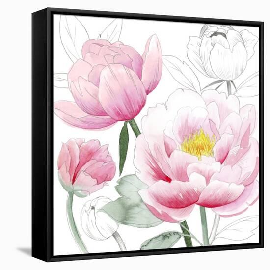 May Peonies I-Grace Popp-Framed Stretched Canvas