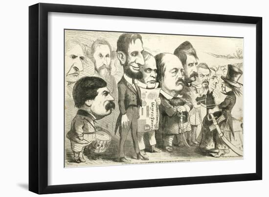 May the Best Man Win! Uncle Sam Reviewing the Army of Candidates, 1864-Thomas Nast-Framed Giclee Print