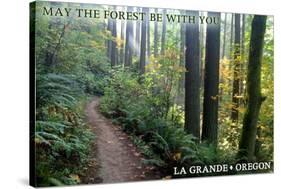 May the Forest Be with You - La Grande, Oregon-Lantern Press-Stretched Canvas