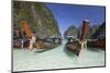 Maya Bay with Long-Tail Boats, Phi Phi Lay, Krabi Province, Thailand, Southeast Asia, Asia-Stuart Black-Mounted Photographic Print