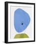 Maya Blue and Olive Abstract Shapes-Eline Isaksen-Framed Art Print