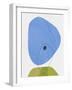 Maya Blue and Olive Abstract Shapes-Eline Isaksen-Framed Art Print