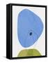 Maya Blue and Olive Abstract Shapes-Eline Isaksen-Framed Stretched Canvas