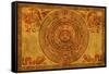 Maya Calendar On Ancient Parchment-frenta-Framed Stretched Canvas