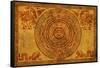 Maya Calendar On Ancient Parchment-frenta-Framed Stretched Canvas