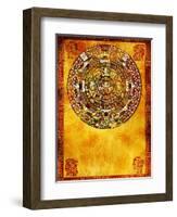 Maya Calendar On Ancient Wall-frenta-Framed Art Print