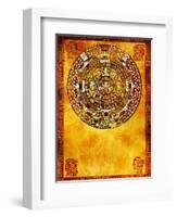 Maya Calendar On Ancient Wall-frenta-Framed Art Print