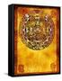 Maya Calendar On Ancient Wall-frenta-Framed Stretched Canvas