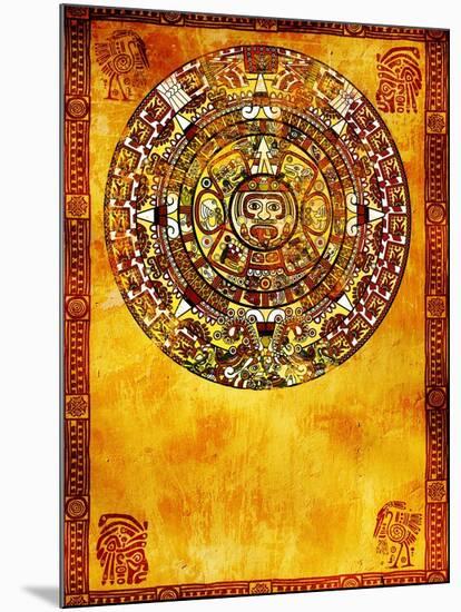 Maya Calendar On Ancient Wall-frenta-Mounted Art Print